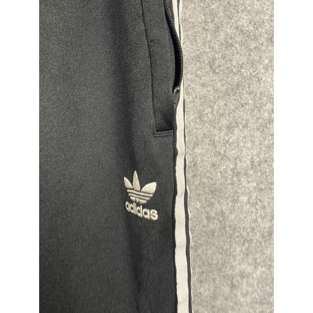 Adidas Originals Mens Black White 3 Stripe Trefoil Track Pants Joggers Small - Picture 3 of 6